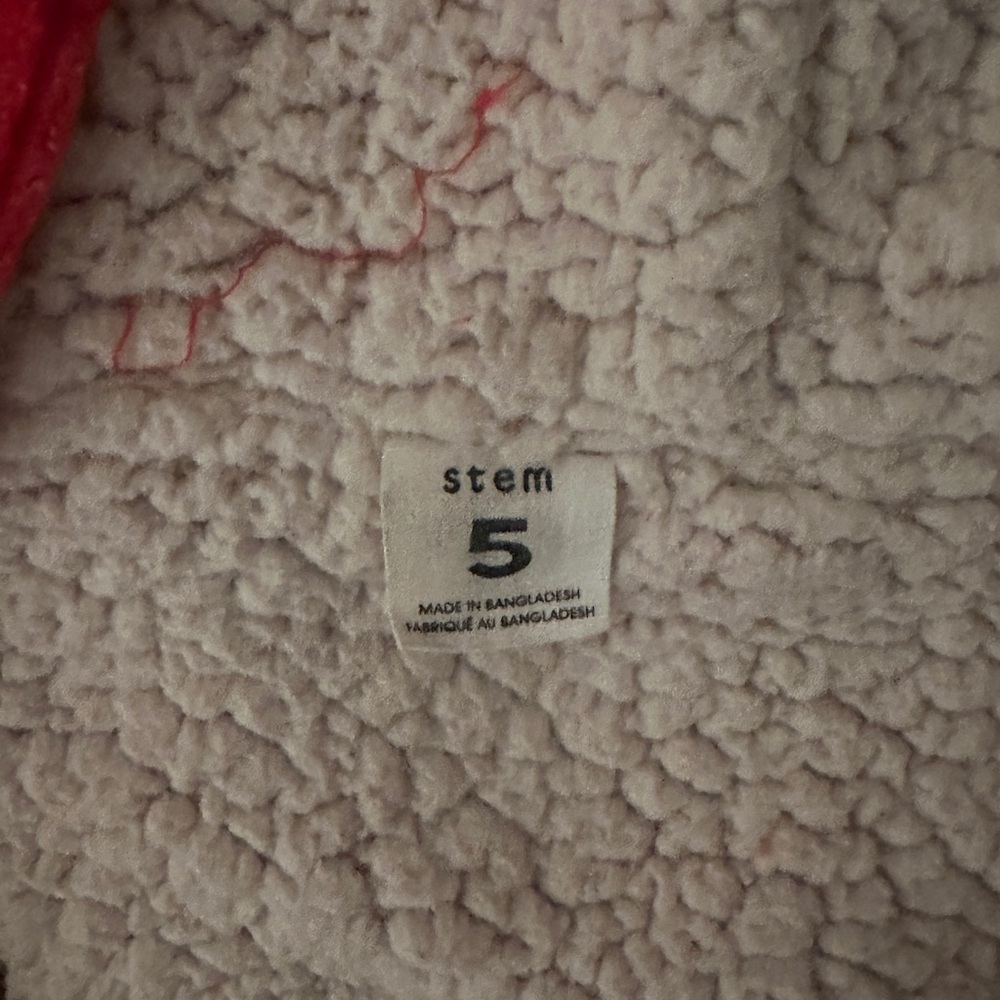 Stem Hooded Corduroy Fleece Lined Parka Jacket  - Vibrant Red - Girls Size 5 - Picture 11 of 13